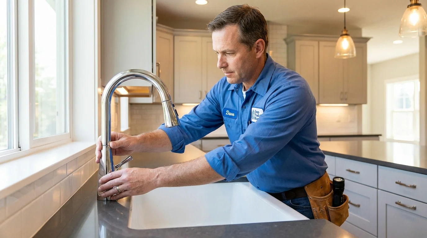 Kitchen faucet installation by Johns Plumbing LLC in Heath